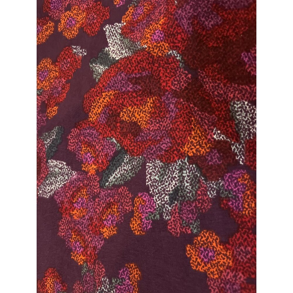 Christopher & Banks Women’s Blouse S Burgundy Floral Long Sleeve NEW - Picture 14 of 15